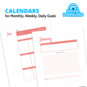 UNDATED Healthcare Student Planner, Goal Organizer, To-Do List and Calendar Digital Download by Picmonic