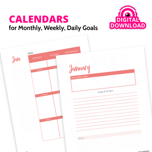 UNDATED Monthly & Weekly Nursing Student Calendar, Goal Organizer, To-Do List and Planner Digital Download by Picmonic